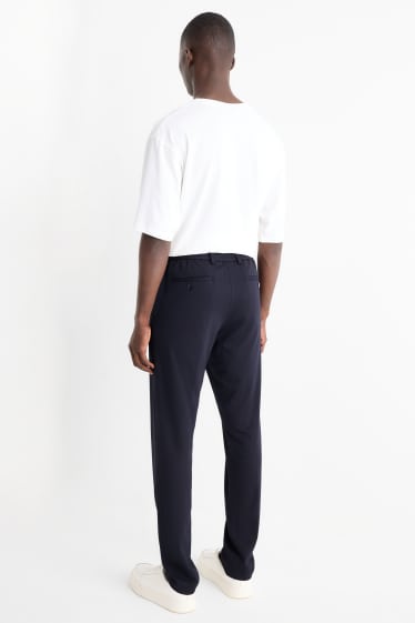Hommes - Pantalon de costume - slim fit - extensible - bleu foncé