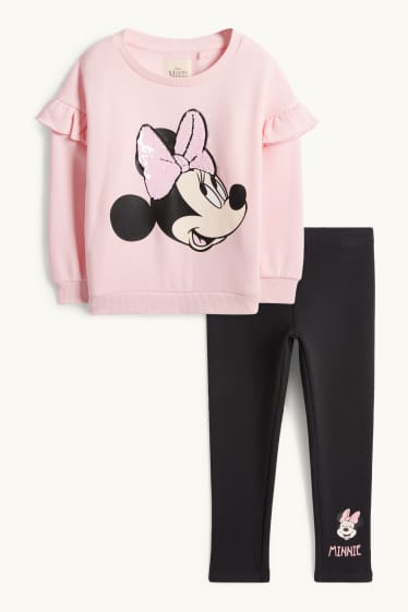 Enfants filles - Minnie Mouse - ensemble - sweat et leggings chauds - 2 pièces - rose
