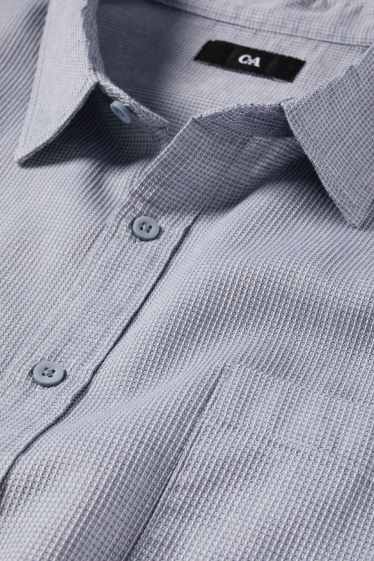 Home - Camisa - regular fit - Kent - texturada - blau