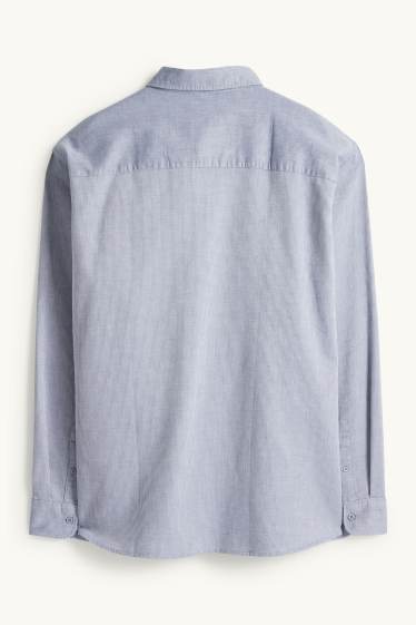 Home - Camisa - regular fit - Kent - texturada - blau