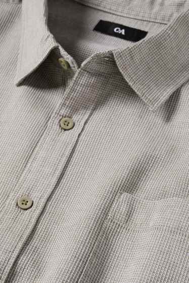 Home - Camisa - regular fit - Kent - texturada - verd