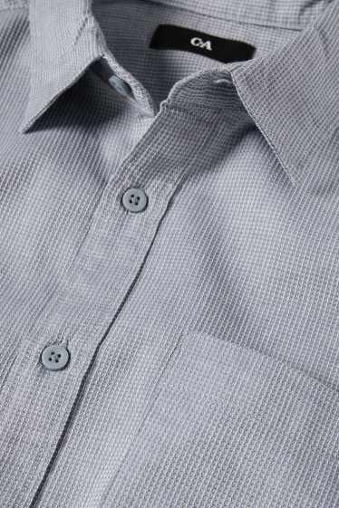 Herren - Hemd - Regular Fit - Kent - strukturiert - blau