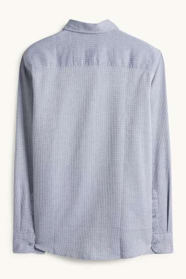 Herren - Hemd - Regular Fit - Kent - strukturiert - blau