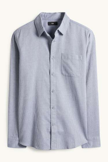 Herren - Hemd - Regular Fit - Kent - strukturiert - blau