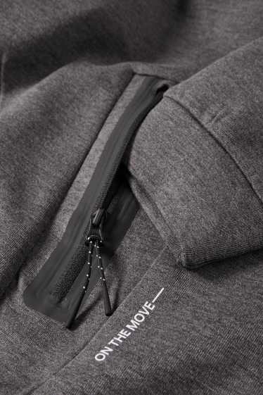 Heren - Sweatvest met capuchon - donkergrijs