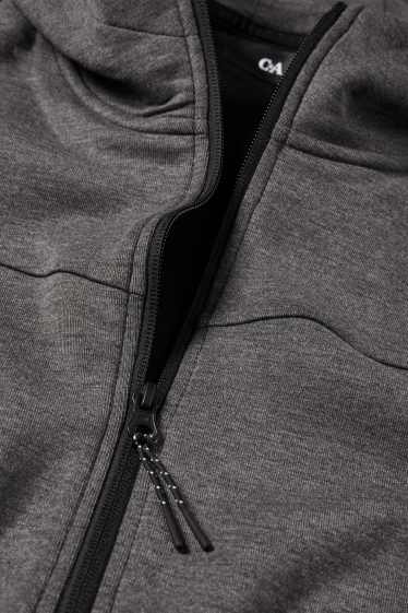 Heren - Sweatvest met capuchon - donkergrijs