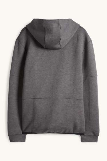 Heren - Sweatvest met capuchon - donkergrijs