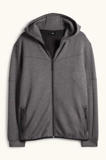 Heren - Sweatvest met capuchon - donkergrijs