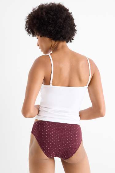 Donna - Confezione da 4 - slip - rosso scuro