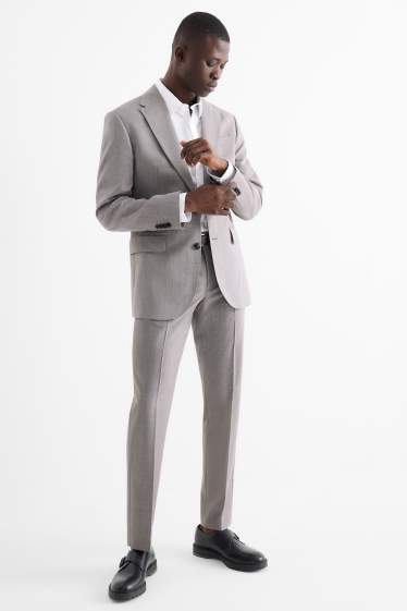 Heren - Wollen pantalon uit het combi-systeem - Regular Fit - lichtgrijs