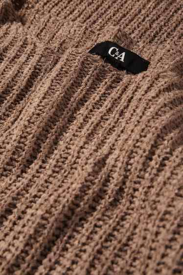 Femmes - Pull - finition côtelée - marron clair