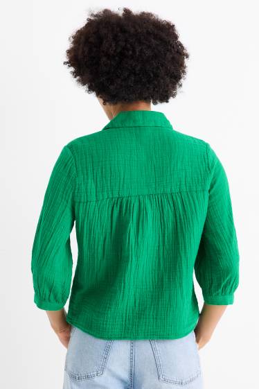 Damen - Musselin-Bluse - grün