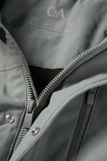 Herren - Regenjacke mit Kapuze - gefüttert - wasserdicht - grün