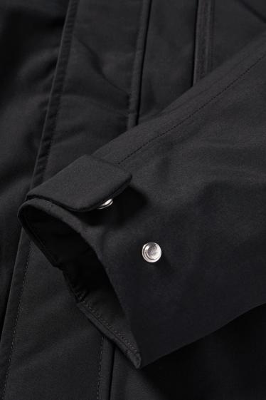 Men - Rain jacket with hood - lined - waterproof - black