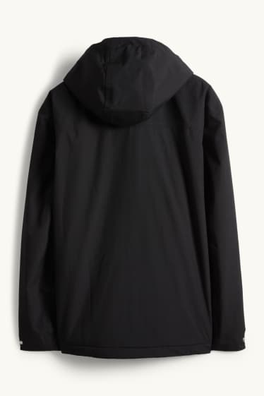 Men - Rain jacket with hood - lined - waterproof - black