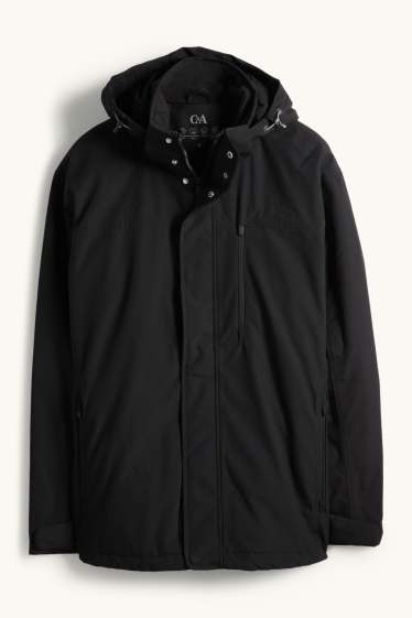 Men - Rain jacket with hood - lined - waterproof - black