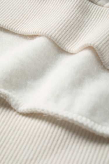 Femei - Bluză de molton supradimensionată - alb-crem