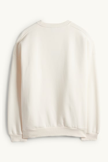 Femei - Bluză de molton supradimensionată - alb-crem