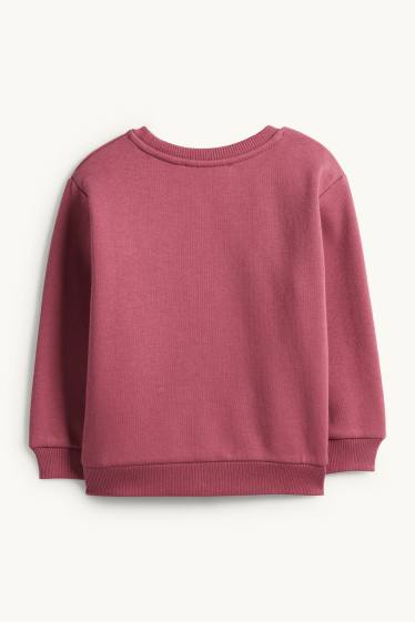 Enfants filles - Cheval - sweat - effet brillant - rose foncé