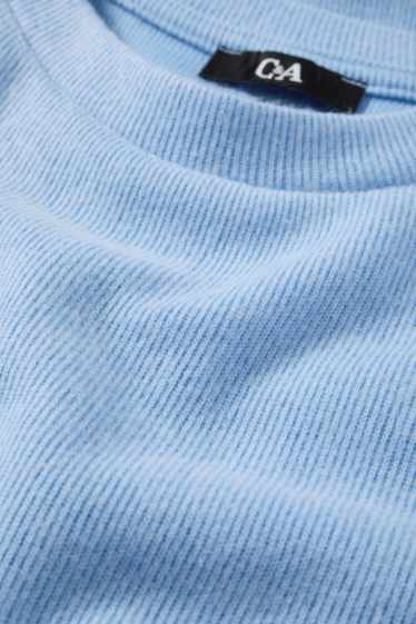 Donna - T-shirt - regular fit - a coste - azzurro