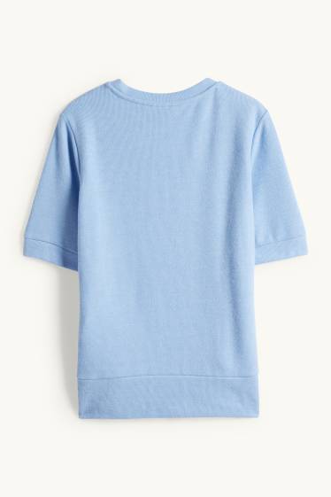 Donna - T-shirt - regular fit - a coste - azzurro