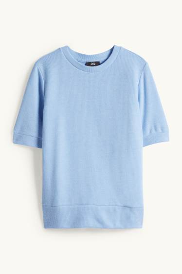 Donna - T-shirt - regular fit - a coste - azzurro