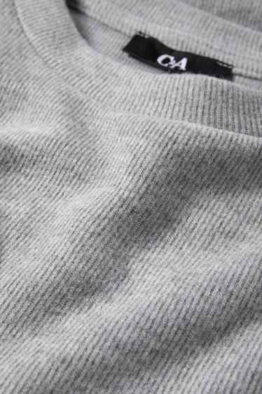 Donna - T-shirt - regular fit - a coste - grigio chiaro