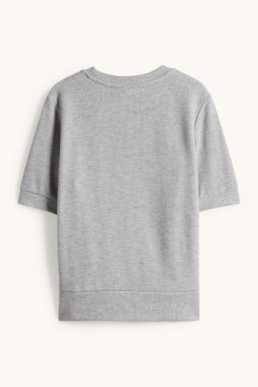 Donna - T-shirt - regular fit - a coste - grigio chiaro
