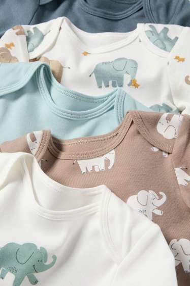 Unisex - Multipack 5 ks - sloni - body pro miminka - bílá/modrá