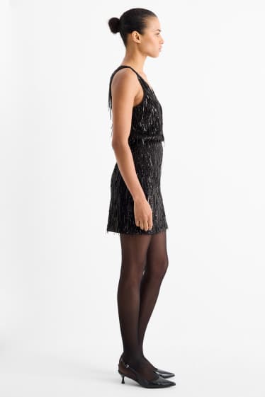 Donna - Minigonna di paillettes - nero