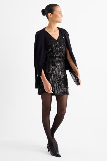 Donna - Minigonna di paillettes - nero