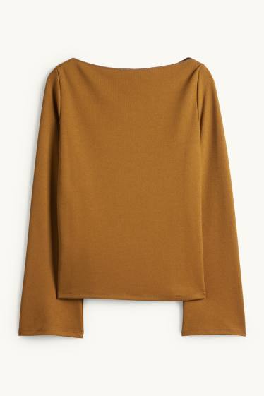 Femmes - Haut à manches longues - regular fit - jaune moutarde