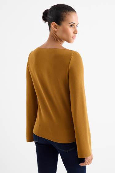 Femmes - Haut à manches longues - regular fit - jaune moutarde