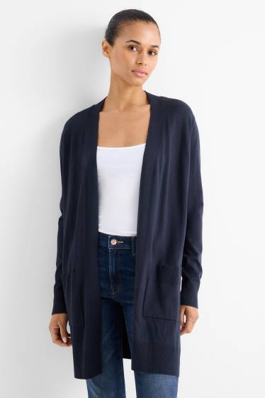 Women - Long cardigan - dark blue