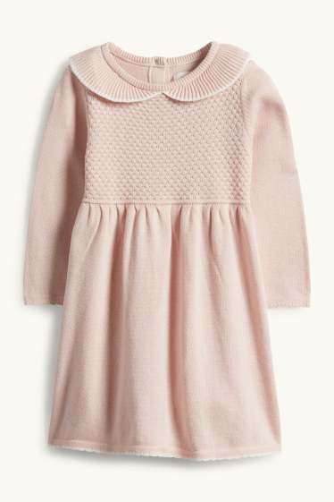 Baby Mädchen - Baby-Strick-Kleid - rosa