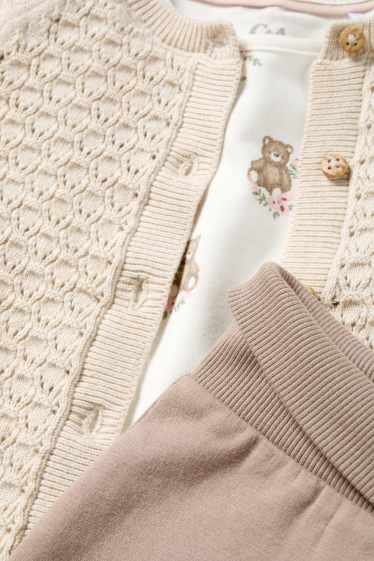 Bébés filles - Ours en peluche - tenue bébé - 3 pièces - beige clair