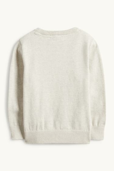 Kinderen: jongens - Dino - trui - licht beige