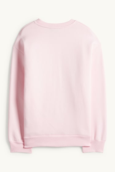 Children Girls - Teddy bear - sweatshirt - rose