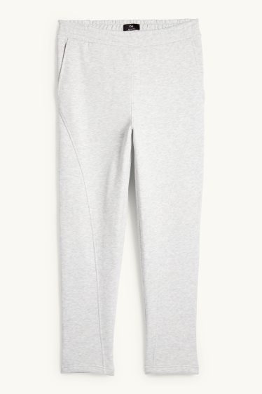 Pánské - Teplákové kalhoty - světle šedá-žíhaná
