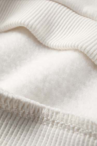 Bambine - Fiocco - felpa - effetto brillante - bianco crema