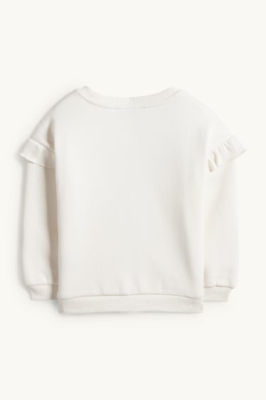 Bambine - Fiocco - felpa - effetto brillante - bianco crema