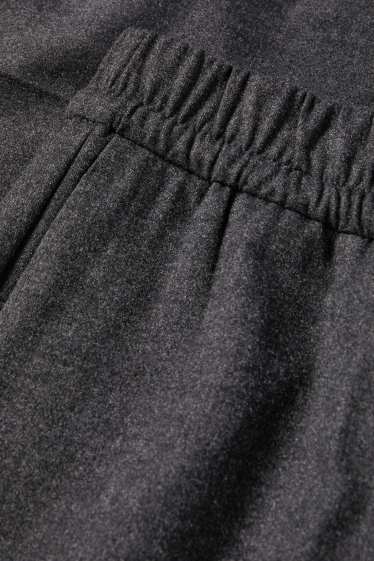 Damen - Stoffhose - Mid Waist - Wide Leg - dunkelgrau