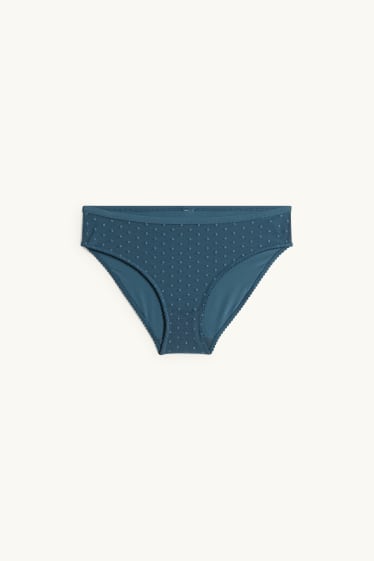 Femmes - Culotte - à pois - bleu pétrole