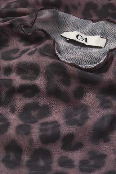 Women - Body - mesh - leopard print - brown
