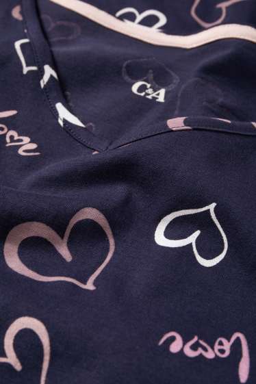 Donna - Camicia da notte - fantasia - blu scuro