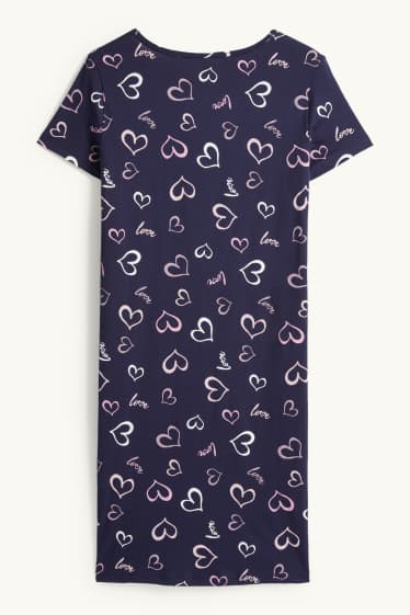 Donna - Camicia da notte - fantasia - blu scuro