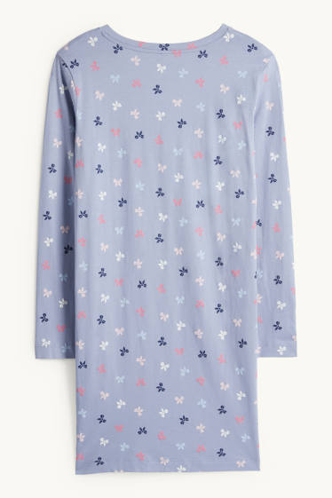 Dames - Nachthemd - met patroon - blauw