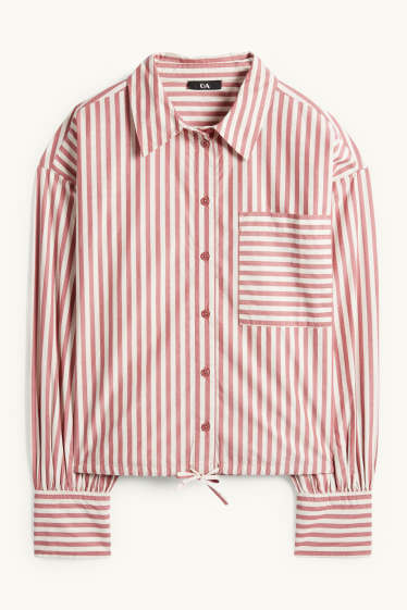 Femmes - Chemisier - à rayures - rose foncé