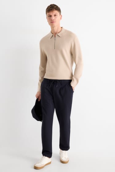 Herren - Chino - Tapered Fit - strukturiert - dunkelblau