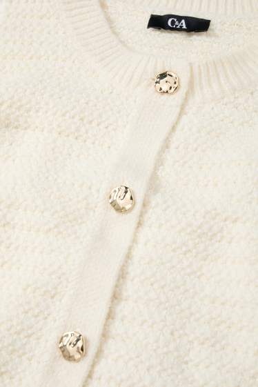 Femmes - Gilet en maille - finition texturée - crème